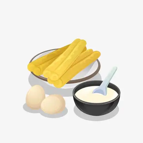 手绘早餐油条豆浆