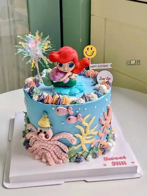 小美人鱼蛋糕可可爱爱小女孩最爱