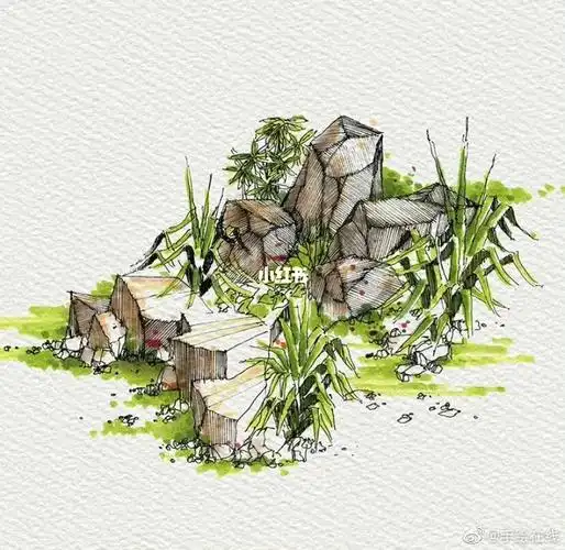 景观植物马克笔上色