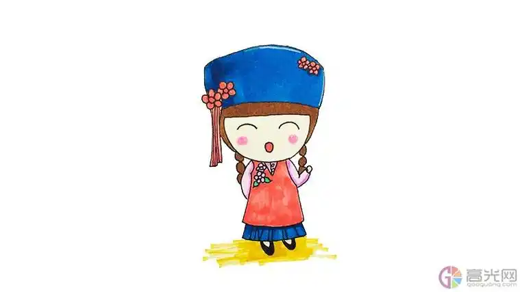 保安族服饰简笔画