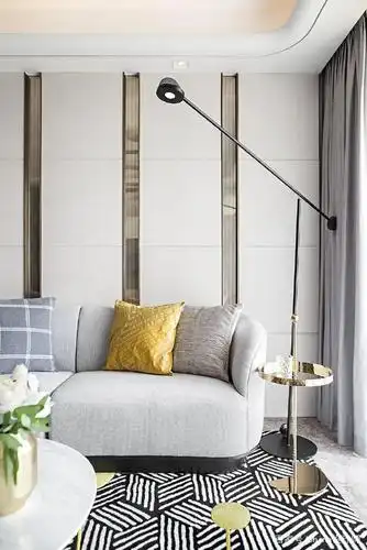 88㎡轻奢风装修,自由饱满的撞色体现空间的艺术感及时尚魅力