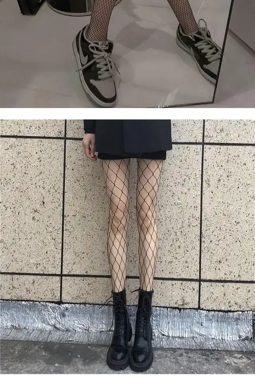 黑丝渔网袜渔网袜jk黑丝袜女薄款连裤袜子黑色ins潮