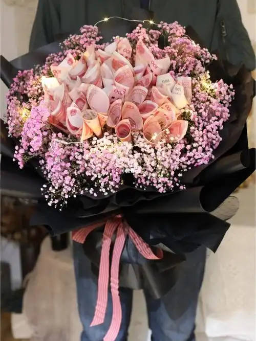 人民币花束#_花束_万物皆可包_家居家装_家居装饰