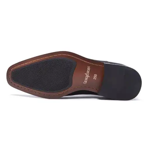 固特异橡胶底手工鞋意大利男鞋方头布洛克牛津鞋时尚商务正装皮鞋