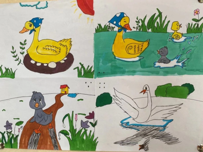 孩子们也随着丑小鸭一起成长,从出生到丑小鸭在外面的世界再到它发现