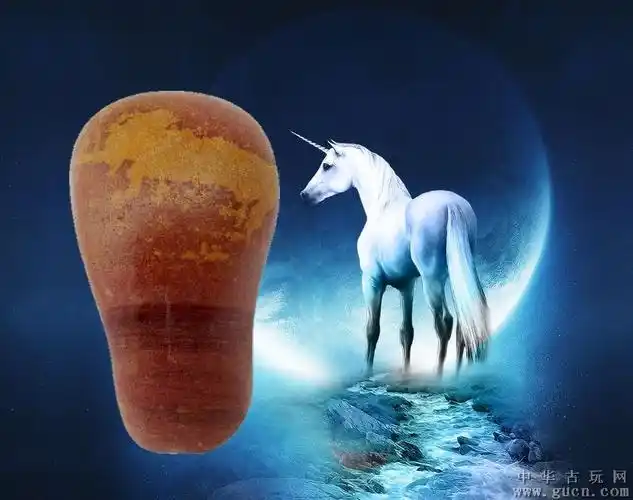 传说中的龙马/独角兽/天然长江画面石