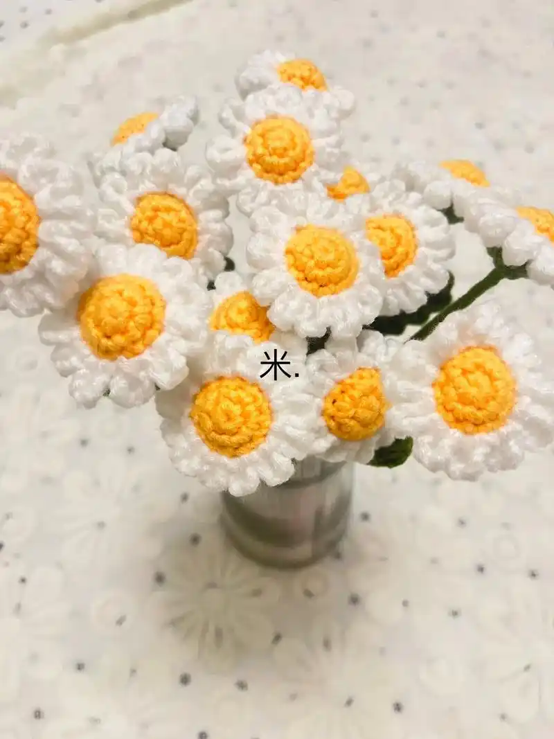 小清新,简单干净美好#小雏菊图解#钩针编织 - 抖音