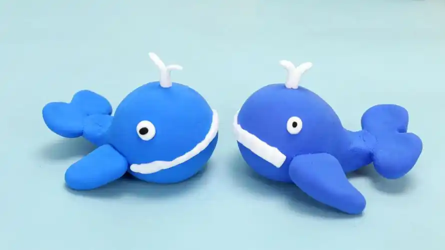 海底世界巨大的蓝色鲸鱼手工彩泥超轻粘土教程趣盒子手工课-母婴亲子