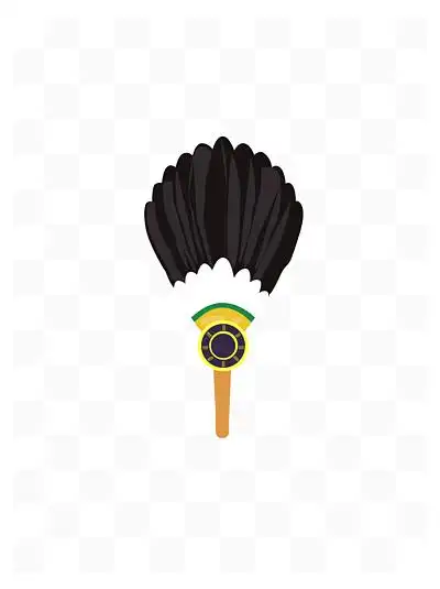 5116黑色羽毛扇子插画5185202中国风扇子古风文艺复古花纹植物手绘可