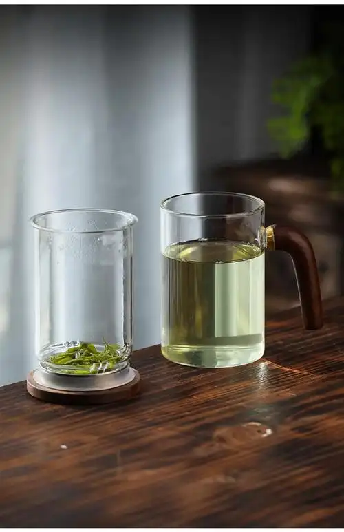 喝茶玻璃杯单人茶杯玻璃杯子茶水分离喝茶泡茶杯男士个人绿茶办公室