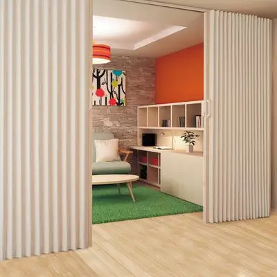 折叠门推拉门隐形pvc无轨道日式