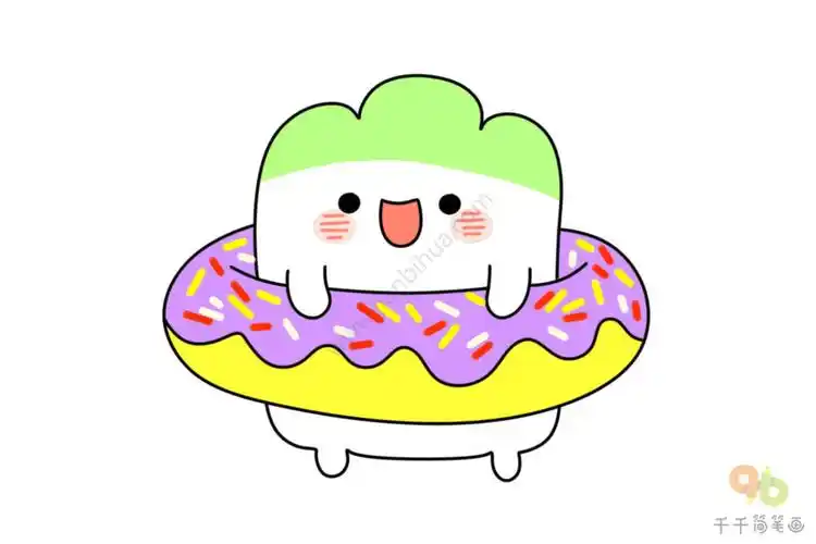甜甜圈手帐简笔画