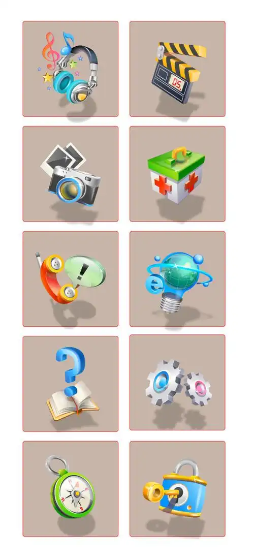 3d质感矢量图标下载