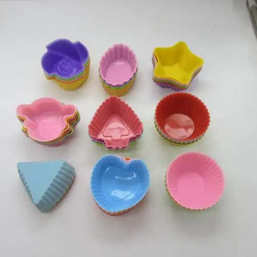 7cm硅胶马芬杯 圆形心型硅胶蛋糕模具 硅胶模具 蛋糕模 中号