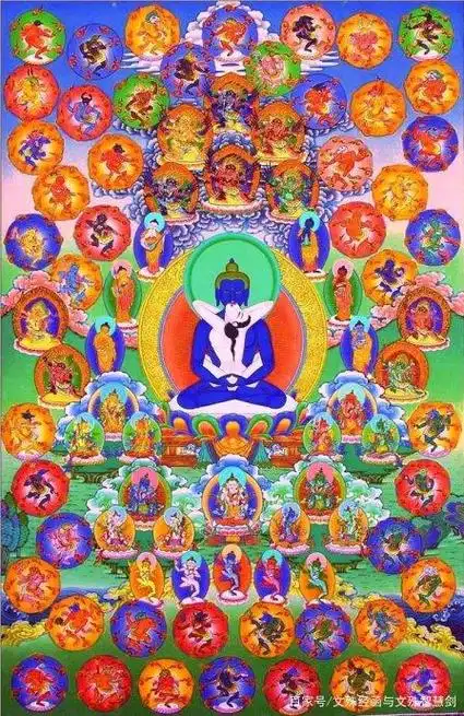 中阴文武百尊唐卡图像
