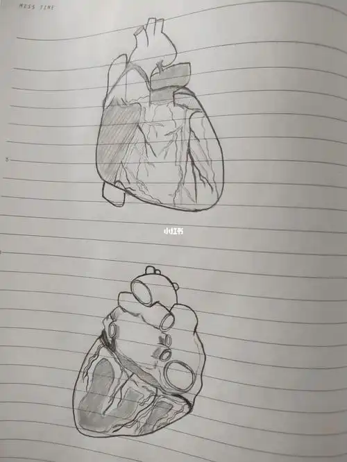 正常人体结构心脏手绘