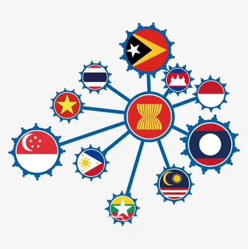 卡通手绘多个国家的国旗