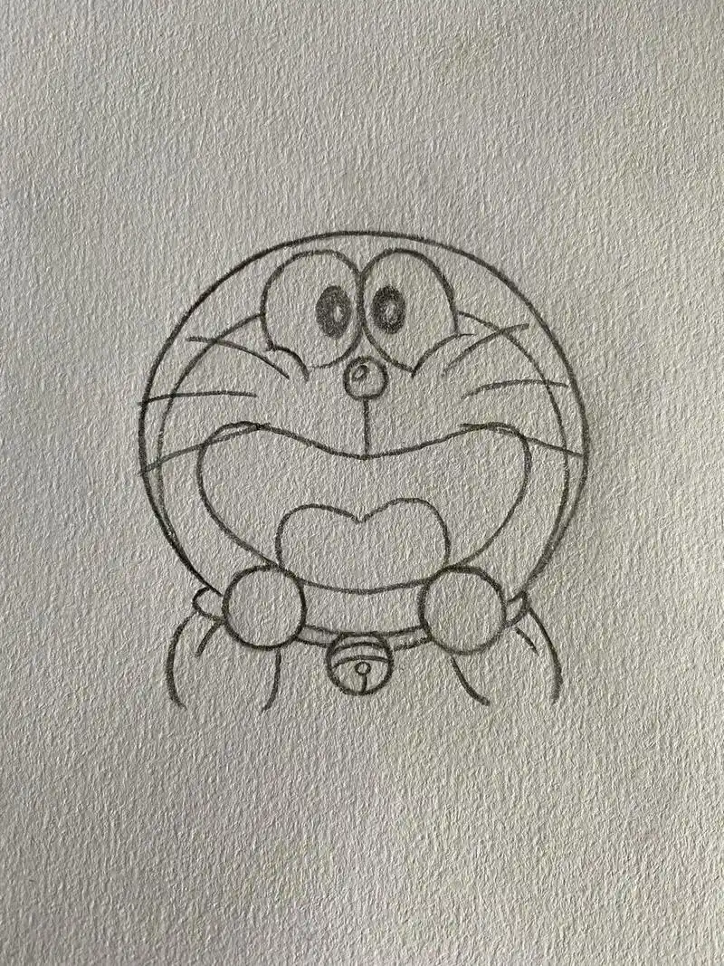 简笔画 #手绘 #临摹 你好多啦a梦我叫大雄 - 抖音