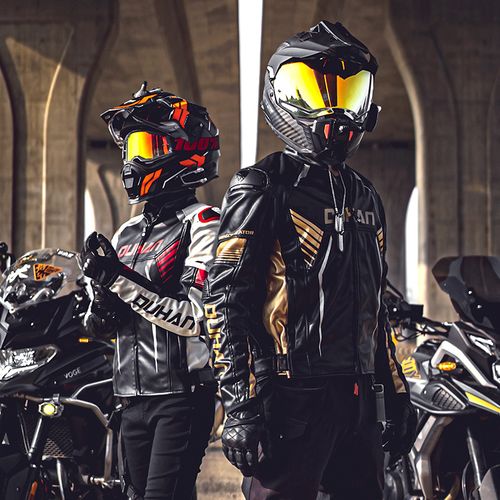 杜汉摩托车骑行情侣皮衣保暖四季街道通勤ce赛车服