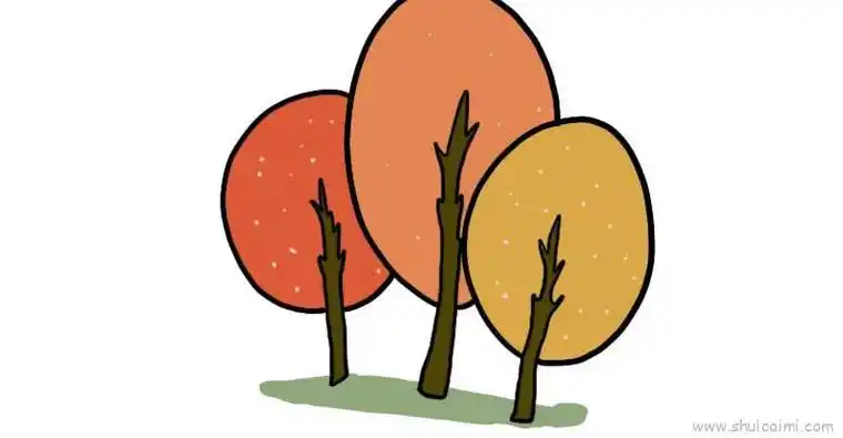 小树林儿童画怎么画 小树林简笔画简单