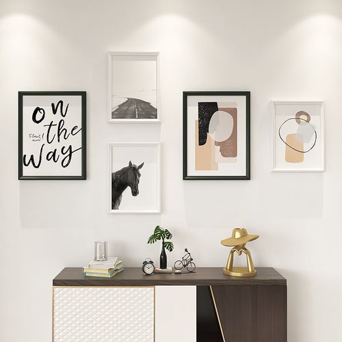 照片墙相框挂墙免打孔客厅相片墙组合创意背景墙上装饰设计效果图 dx