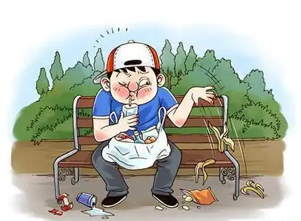 乱丢垃圾的行为简笔画
