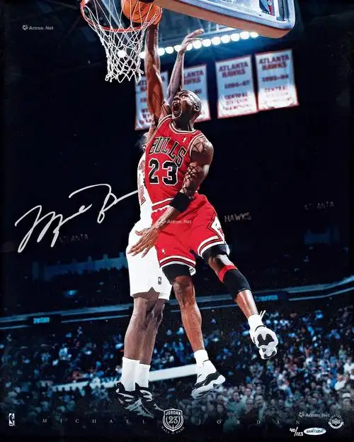 3986美国职业篮球联盟nba球星迈克尔乔丹michaeljordan亲笔签名照片一