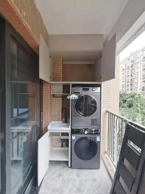 9799建议一定要清楚知道洗衣机和烘干机的尺寸02,定制好阳台柜
