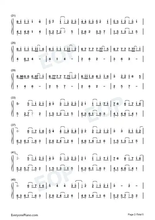 梦游记-时代少年团双手简谱预览2-钢琴谱文件(五线谱,双手简谱,数字谱