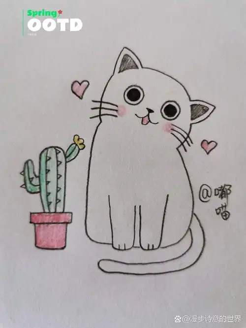 可爱的猫咪简笔画