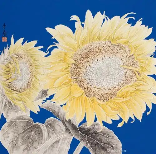 【向日葵 镜片 设色纸本】拍卖品_图片_价格_鉴赏_绘画_雅昌艺术品