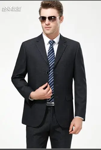 0元_中年西装套装男大码中老年人父亲装40岁休闲婚礼西服花花公子同款