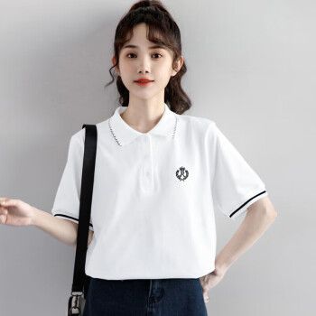 梧珑反领青少女生有领子衣服初中学生半袖t恤衫夏季高中女孩翻领polo