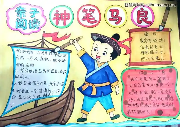 二年级神笔马良手抄报绘画-图1