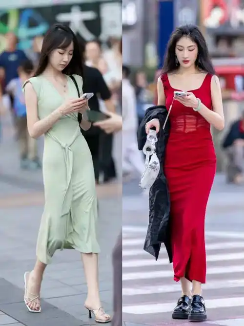 重庆女孩真洋气,满街都在穿"性感裙",清凉惹眼,好迷人!