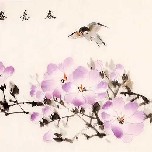 字画一元起拍捡漏 耿天宅纯手绘保真花鸟画国画 客厅办公礼品画