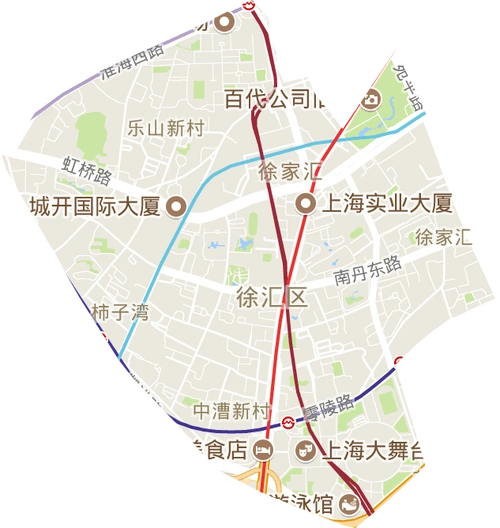 徐家汇街道高清电子地图,徐家汇街道高清谷歌电子地图