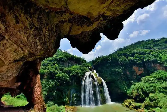 珠江第一瀑,云南石林大叠水瀑布,未曾偶遇的"叠水喷霞"!