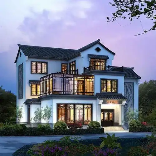 外观是中式仿古建筑,白墙灰瓦,飞檐翘角,古色古香.