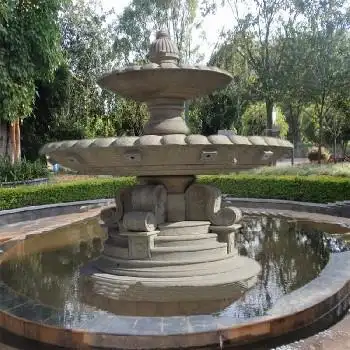 定制黄锈石跌水钵园林庭院水池喷水珐大型黄金麻石雕喷泉生产厂家