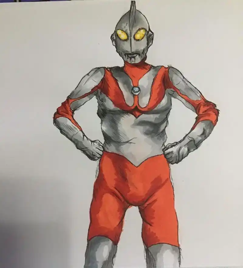 手绘初代奥特曼atype,硫酸脸