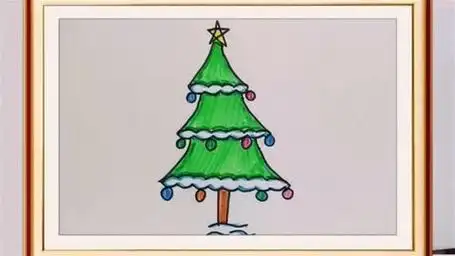 用三个八画圣诞树简单又漂亮,简笔画圣诞树教程#一起学画画