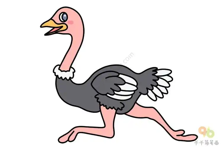 简单的鸵鸟简笔画画法