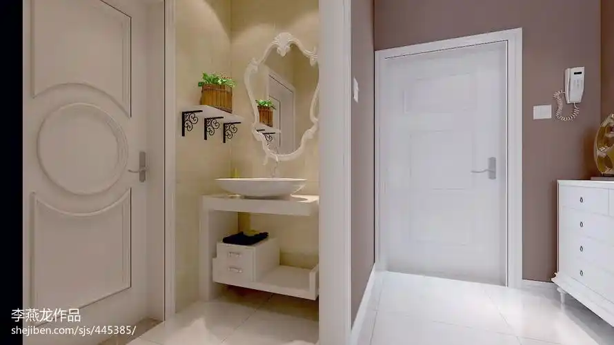 现代都市时尚卫生间玄关装修设计效果图