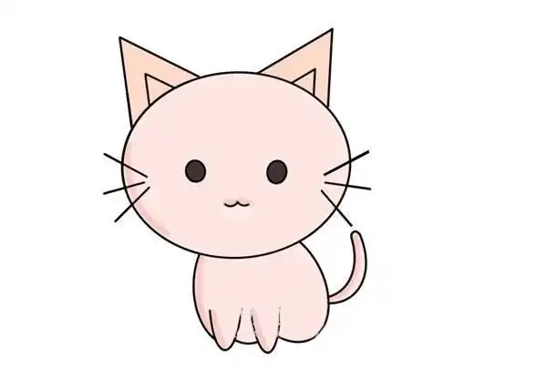 可爱呆萌小猫简笔画画法步骤图片小猫怎么画