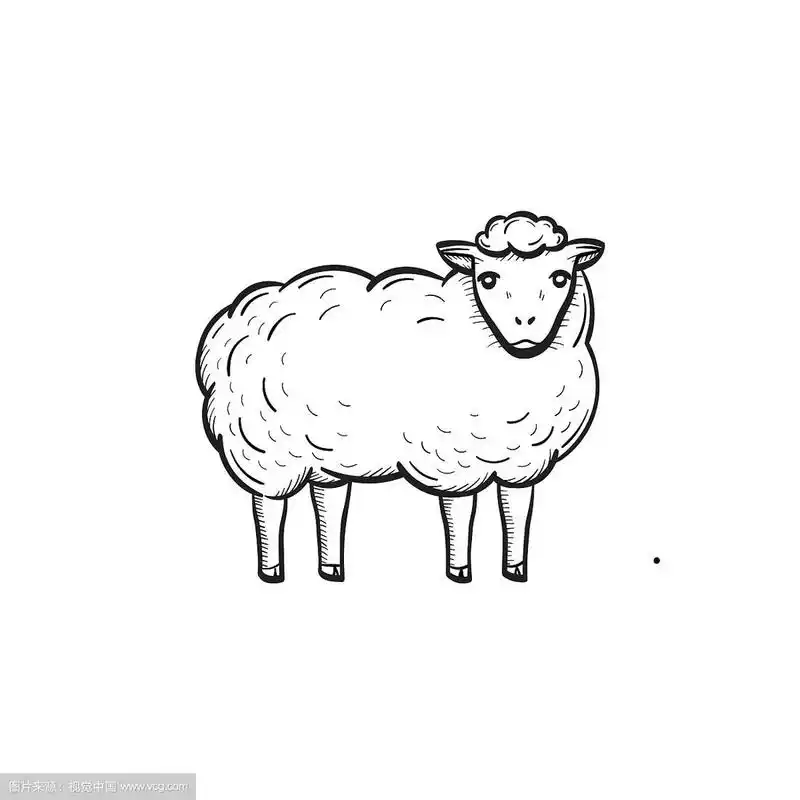 羊手绘草图图标