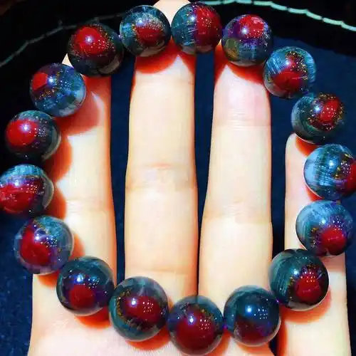 天然紫钛极光h23天眼手链佛珠种光手串单圈水晶手链