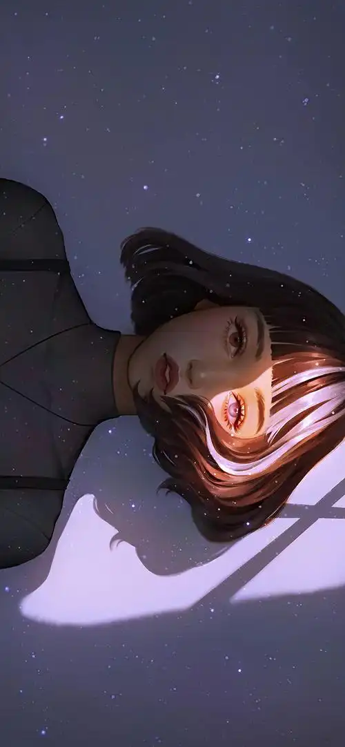 唯美女生手绘插画高清手机壁纸