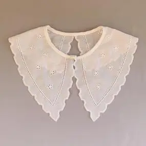 白色雪纺绣花小披肩假领子女多功能装饰领衣服外搭蕾丝领韩版百搭