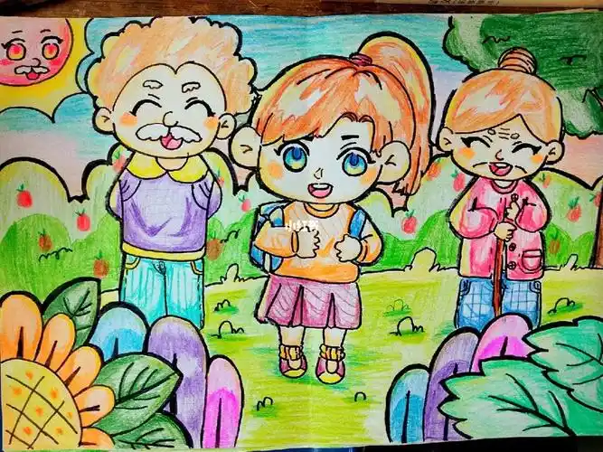 简笔画我的爷爷奶奶